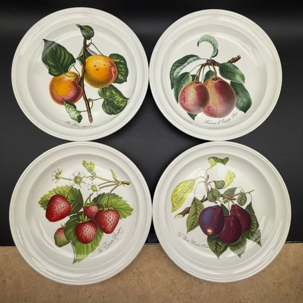 Set Of 4 Portmeirion Pomona Goddess of Fruits Salad Plates 8 1/2
